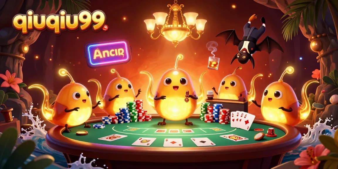 Experience the thrilling atmosphere of qiuqiu99 with bioluminescent glowworms lighting up a vibrant casino scene.
