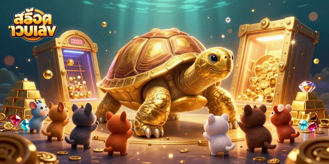 Experience excitement in สล็อตเว็บตรง as animals enjoy a functioning pinball machine surrounded by treasures and gems.