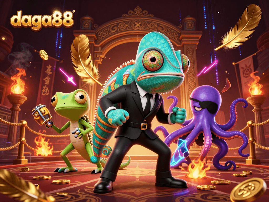 daga88 showcases thrilling cockfighting action with colorful characters in an immersive setting