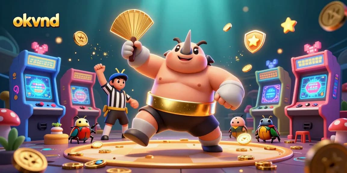 Engage thrillingly with okvnd's lively casino gaming scene featuring a dynamic sumo champion