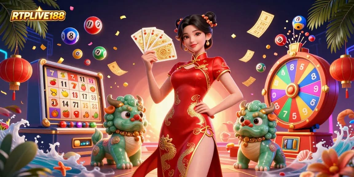 Rasakan kegembiraan kemenangan di RTPLIVE188 dengan slot yang berwarna-warni dan karakter kasino yang hidup.