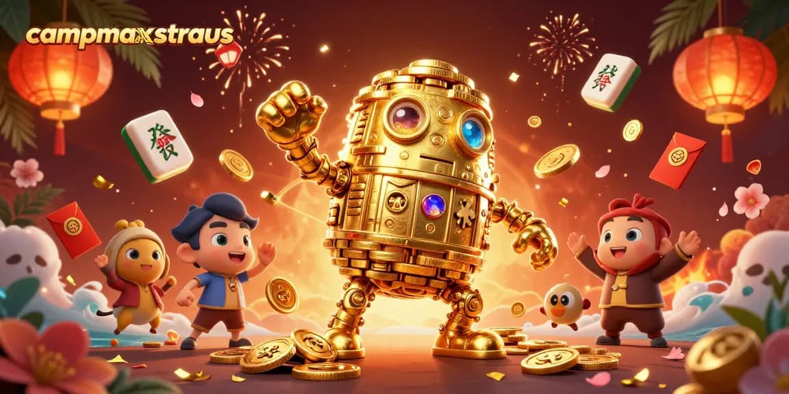 Bermain dengan slot gacor di campmaxstraus, meraih kemenangan dengan simbol keberuntungan yang mengelilingi permainan.