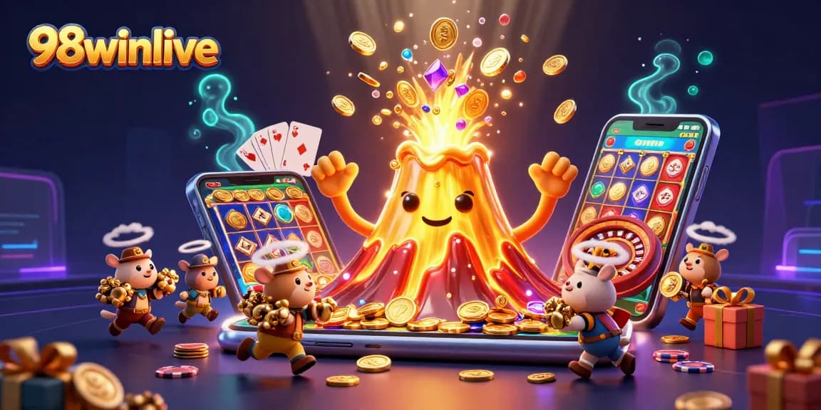 Experience thrilling gameplay at 98winlive with erupting coins, vibrant slot games, and treasure-filled adventures.