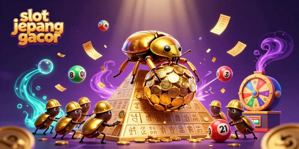 Engage with slot jepang gacor in a vibrant 3D illustration depicting thrilling casino dynamics and winning chances.