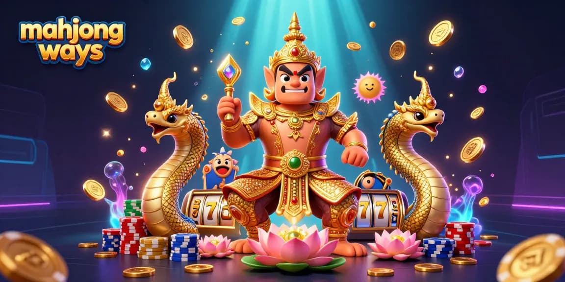 Experience mahjong ways with exciting slot action and vibrant casino elements sparkling throughout the illustration.