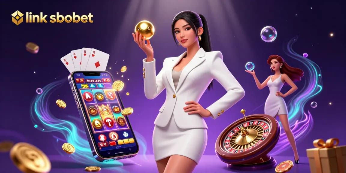 Engage with vibrant visuals and strategies on link sbobet in this elaborate 3D casino-themed illustration.