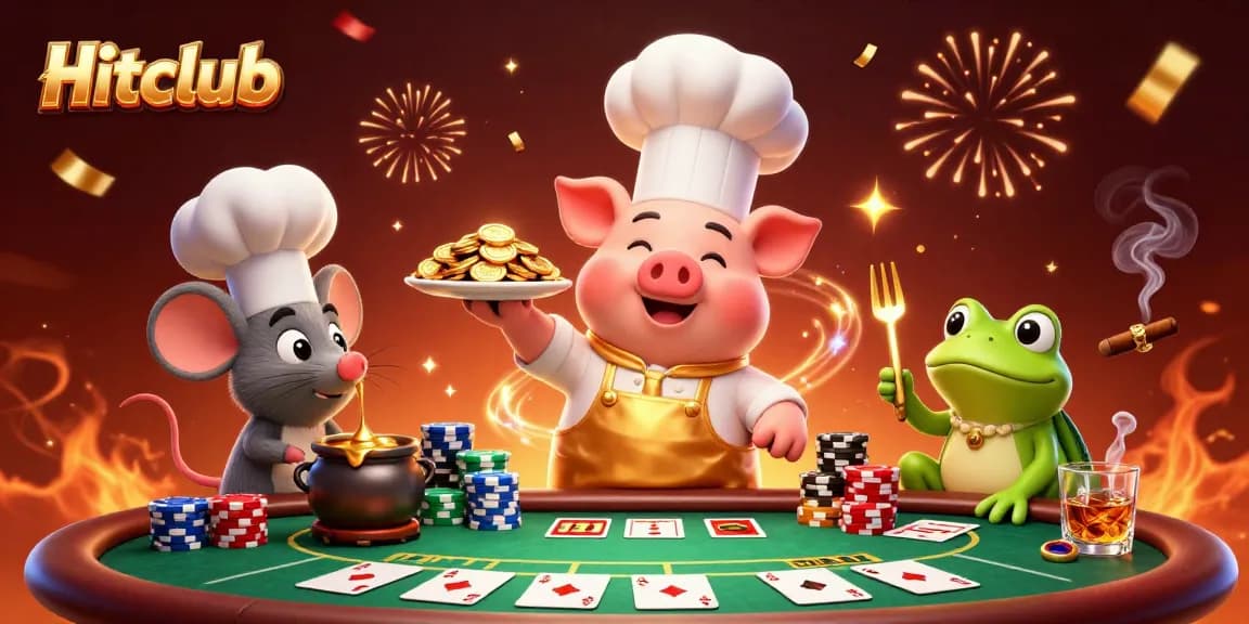 Hitclub elevates your gaming experience with gold coins, vibrant poker elements, and excitement.
