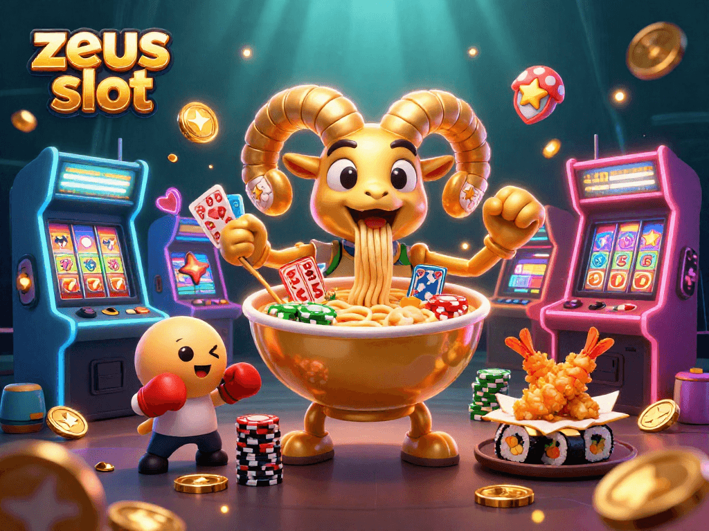 Experience winning with zeus slot in an energetic casino scene featuring dynamic characters.