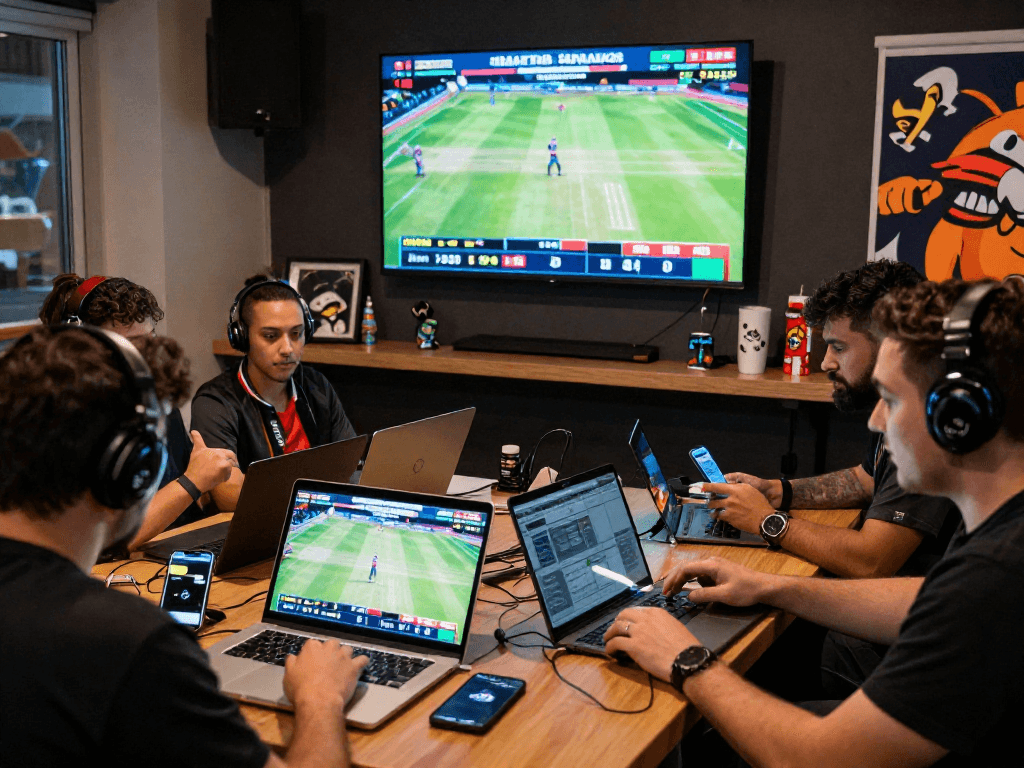 FairPlay online betting scene with users engaging in live cricket betting technology and excitement
