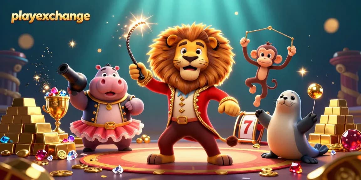 Engage with playexchange for thrilling slots featuring a circus theme and vibrant characters.