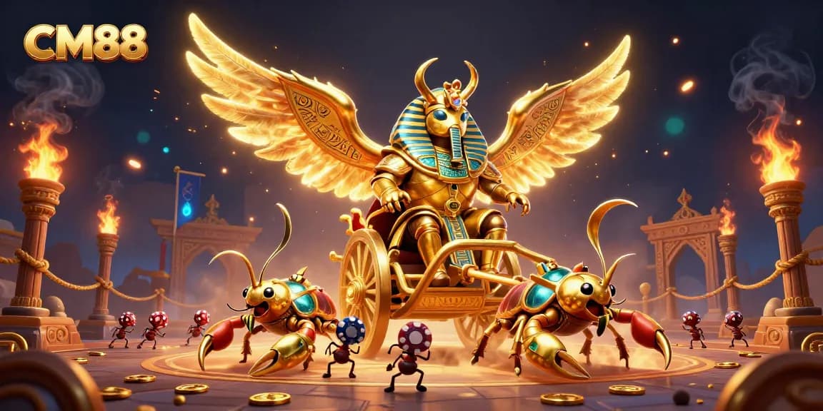 Experience dynamic gaming action with CM88, featuring vibrant characters and detailed casino elements.