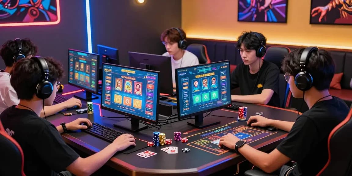 Exciting players engaging with vibrant game bài đổi thưởng options in a lively online gaming atmosphere.
