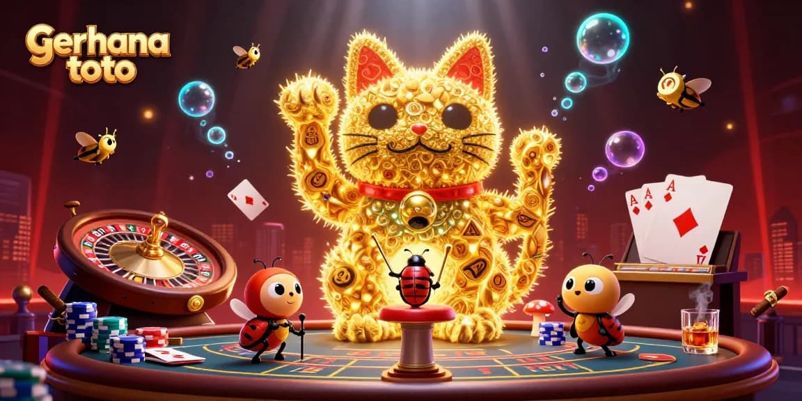 Melihat keseruan gerhana toto dengan undian poker, simbol kasino, dan cahaya atmosfer yang menawan.