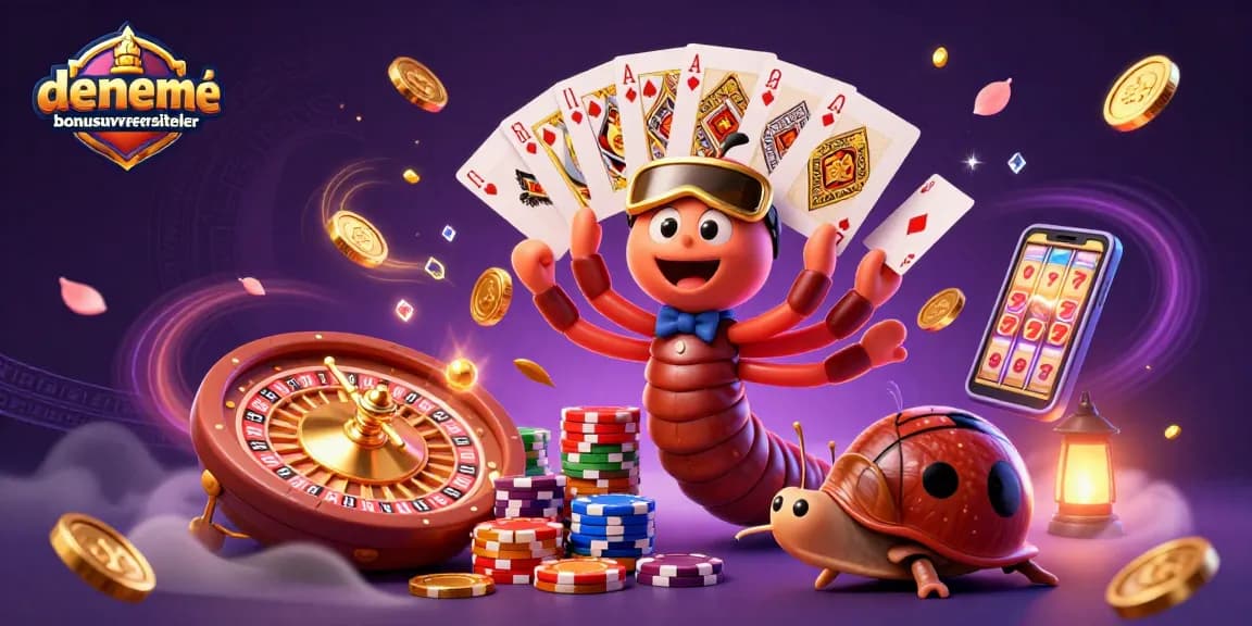 Engage with denemebonusuverensiteler through a vibrant 3D illustration showcasing an animated casino scene.