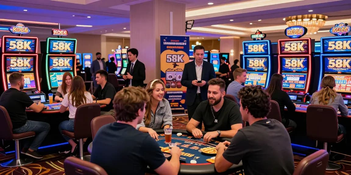 Exciting KO66 casino gaming scene showing players enjoying welcome bonus.