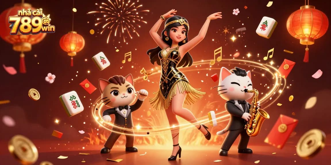 Engage with nhà cái 789win through thrilling gaming adventures featuring a dance-themed casino illustration.