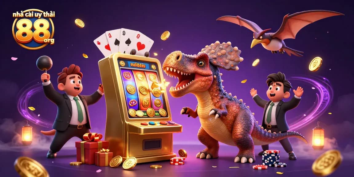 Experience the excitement of nhà cái uy tín 88 org with a pachycephalosaurus jackpot scene.