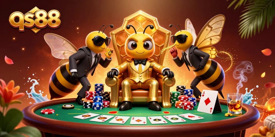 Join the qs88 poker table with a cartoon mob boss and his cadre for high-stakes action.