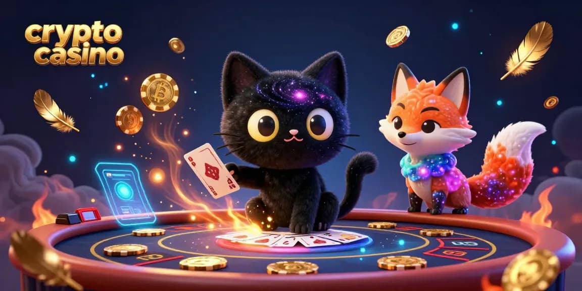 Experience the excitement of a crypto casino with a captivating 3D design featuring a cosmic theme.