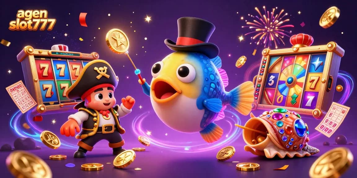 Attract golden coins with agen slot777 in this dynamic 3D illustration featuring casino elements.