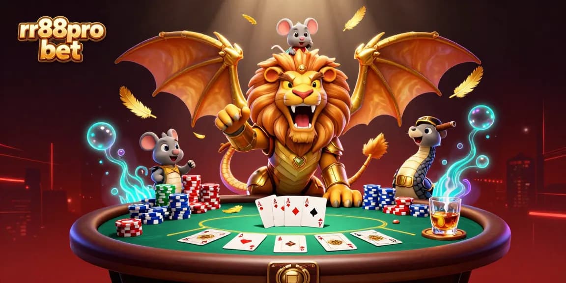 Engage with rr88pro bet's thrilling gameplay amidst golden armor and poker excitement.