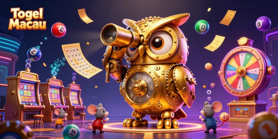Togel Macau provides a vivid online casino experience featuring a golden clockwork owl and dynamic lottery elements for enthusiastic gamers.