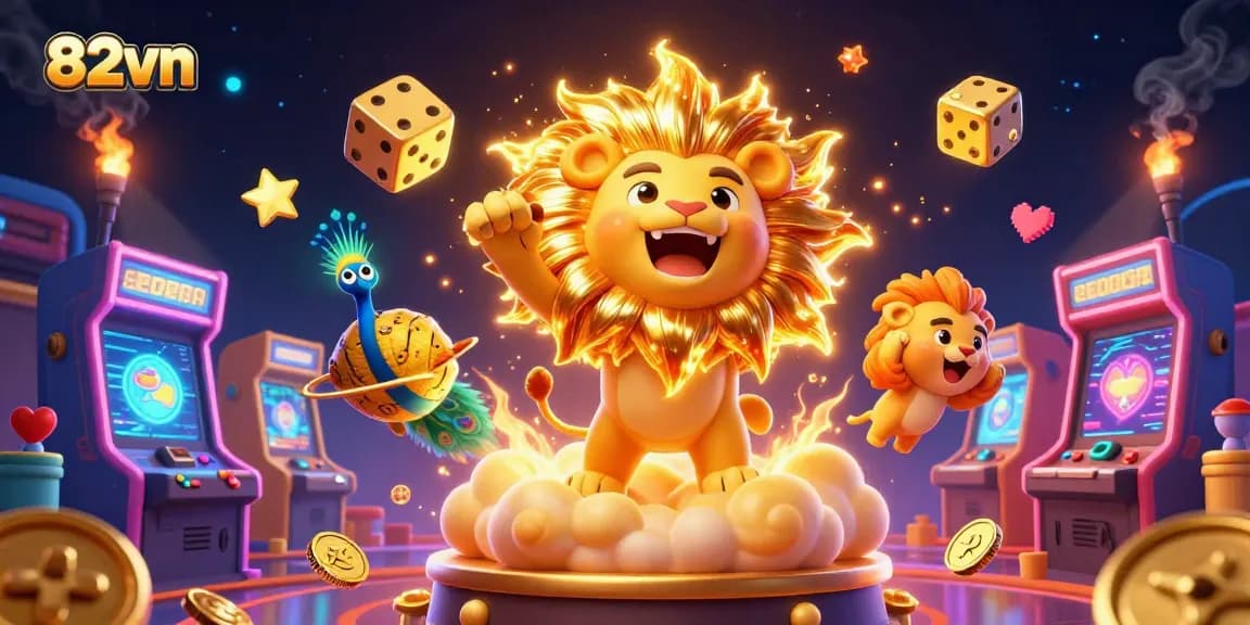 Experience thrilling wins with 82vn as the sun lion roars and dice tumble in this vibrant gaming scene.
