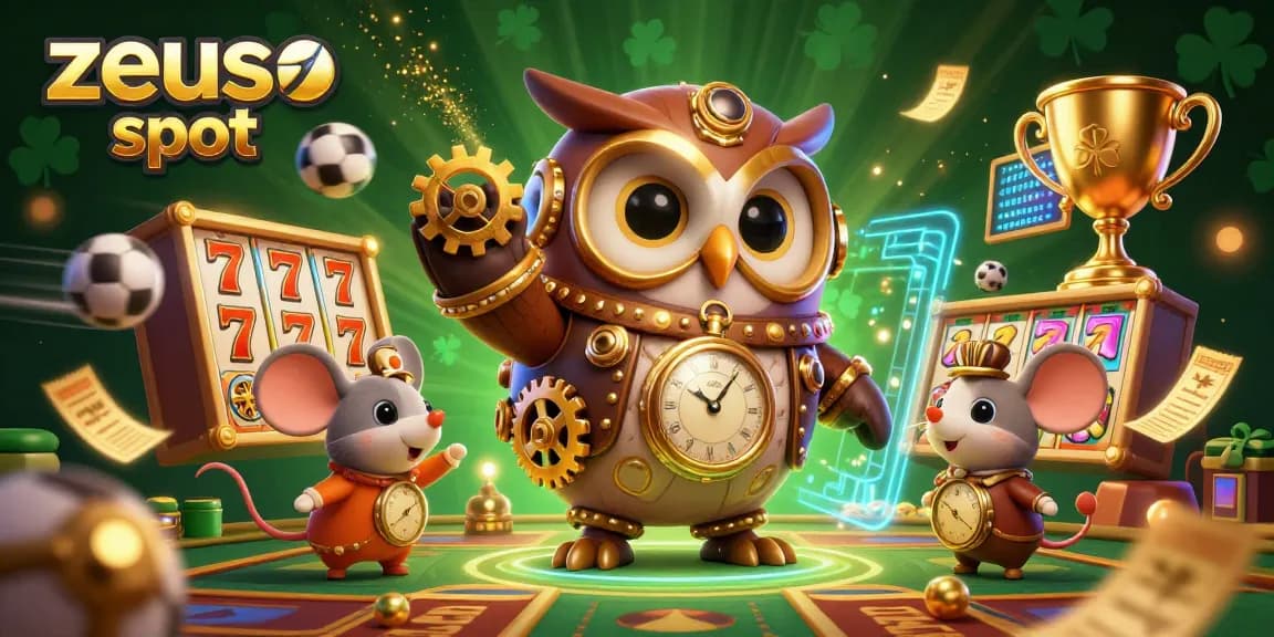 Engage with zeus slot in this vibrant illustration featuring animated casino reels, character action, and golden effects.