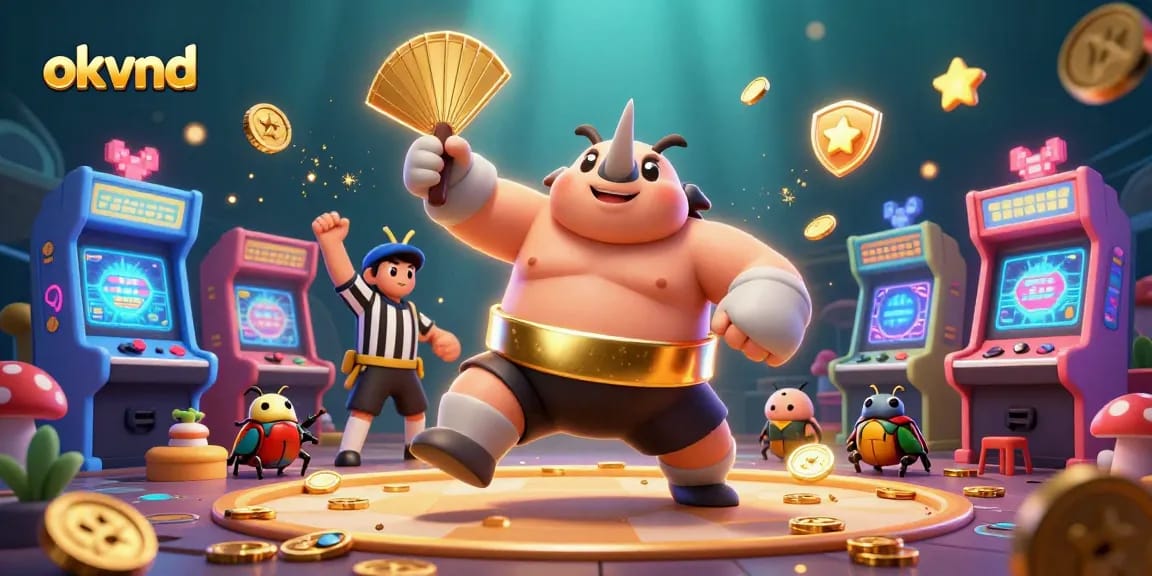 Engage thrillingly with okvnd's lively casino gaming scene featuring a dynamic sumo champion