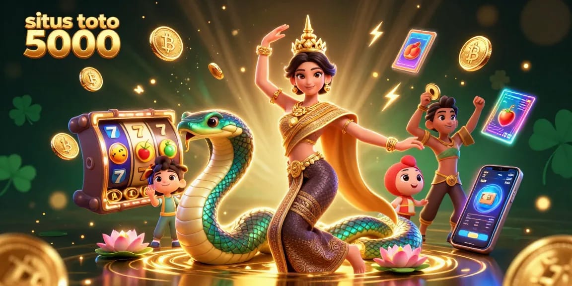 Experience excitement at situs toto 5000 with a vibrant scene of slot fun and dynamic gaming elements.