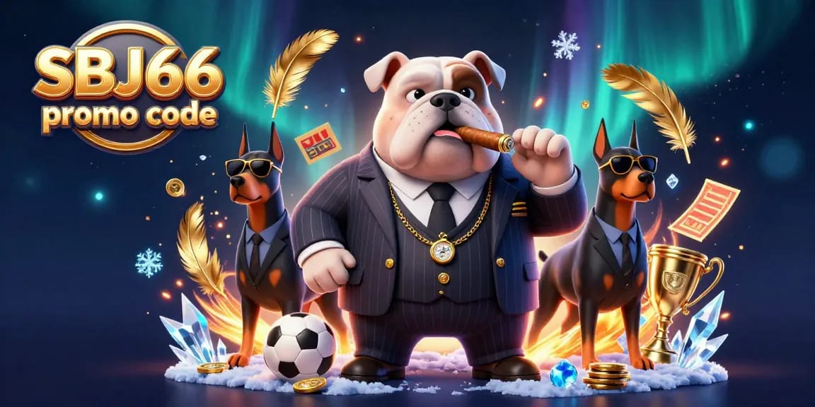 Engage with the exciting SBJ66 promo code for sports betting featuring a mafia bulldog and guards.