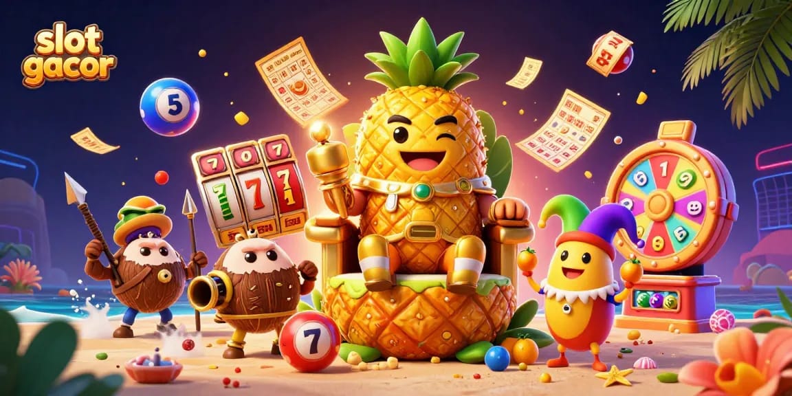 Menangkan slot gacor dengan kasino bergaya tropis, raja nanas dan pengawal kelapa siap beraksi!