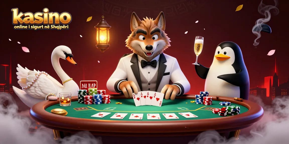 Experience the excitement of kasino online i sigurt në Shqipëri with our vibrant casino illustration.