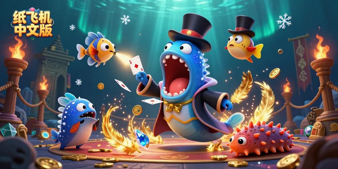 Experience magical card tricks with 纸飞机中文版 at an underwater casino adventure featuring vibrant sea creatures.