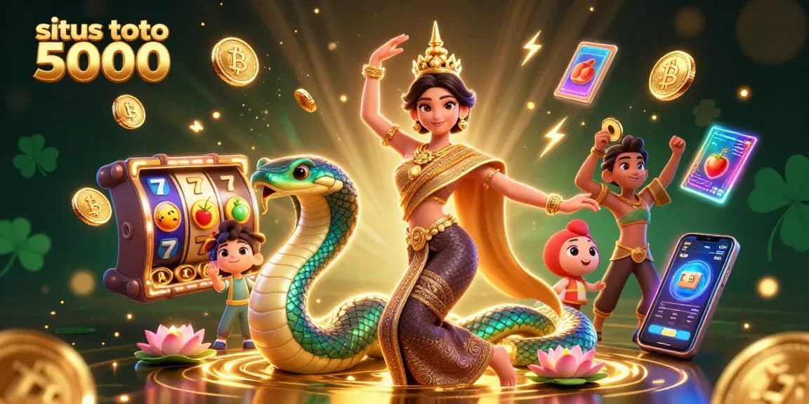 Experience excitement at situs toto 5000 with a vibrant scene of slot fun and dynamic gaming elements.
