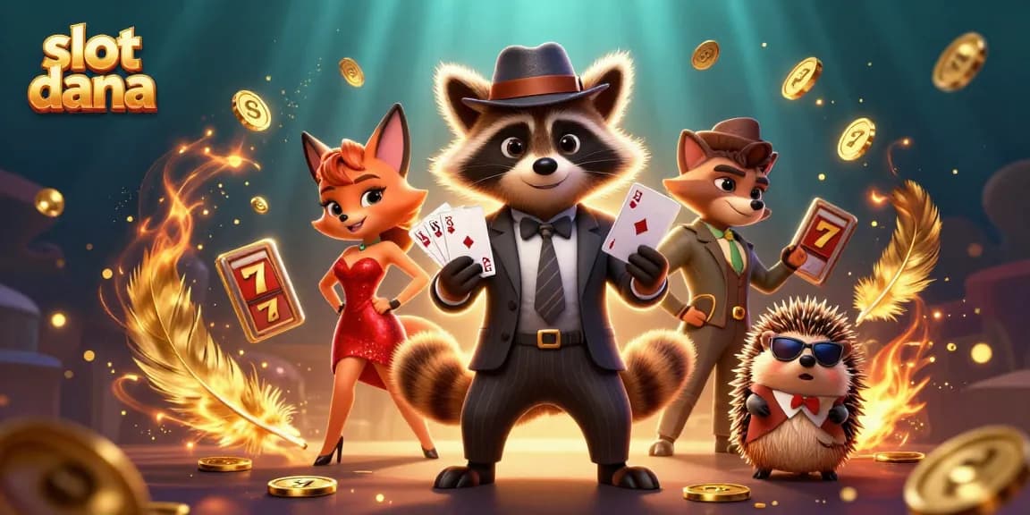 Spin to win big with slot dana at this vibrant gaming scene featuring charming characters and lively elements!
