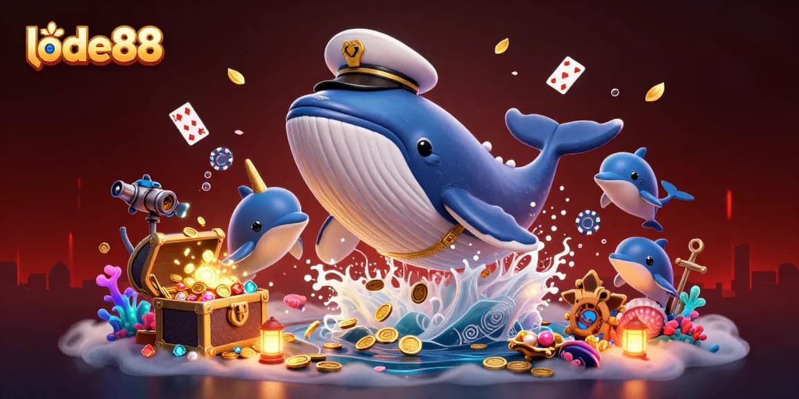 Engage with lode88's thrilling online casino experience featuring a whimsical underwater scene.
