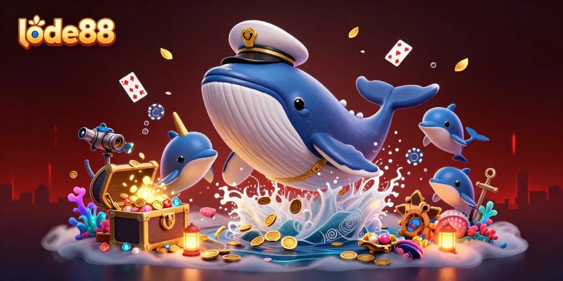 Engage with lode88's thrilling online casino experience featuring a whimsical underwater scene.