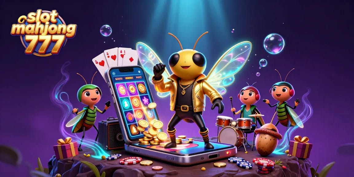 Spin and win with slot mahjong 777 as electric characters captivate in a vibrant casino scene.