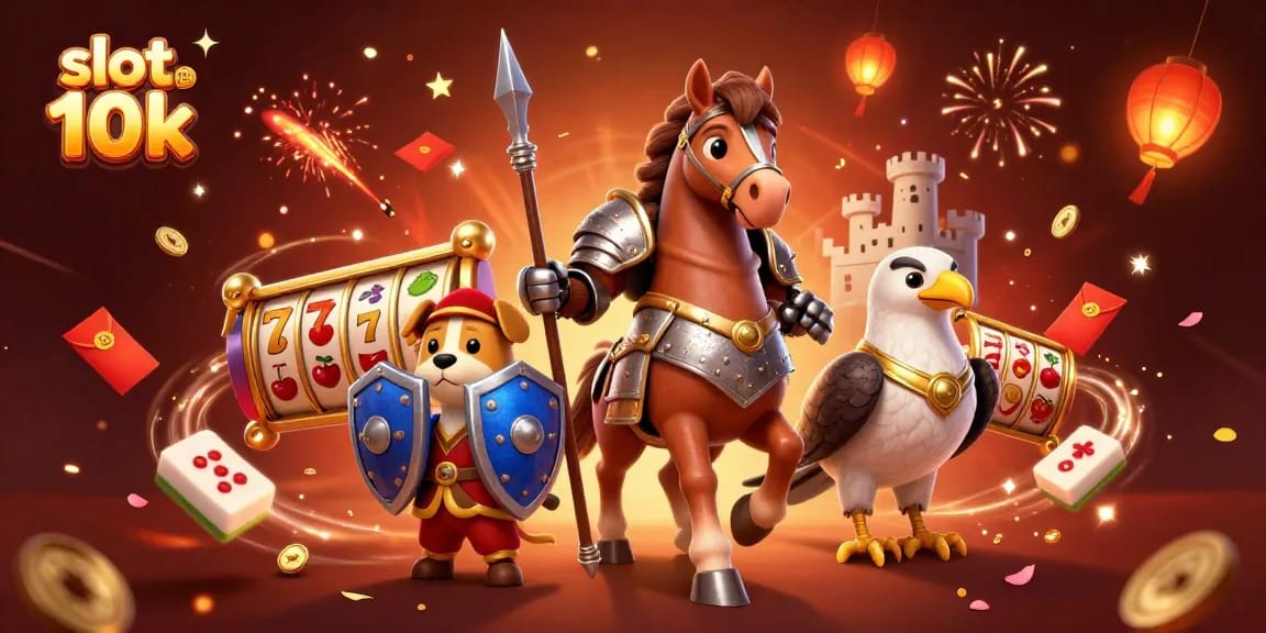 Win big with slot depo 10k in this captivating scene of knights and lucky symbols.