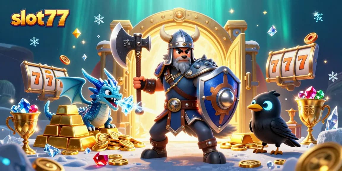 Experience thrilling gameplay with slot777 as Viking wolf and dragon uncover hidden treasures.