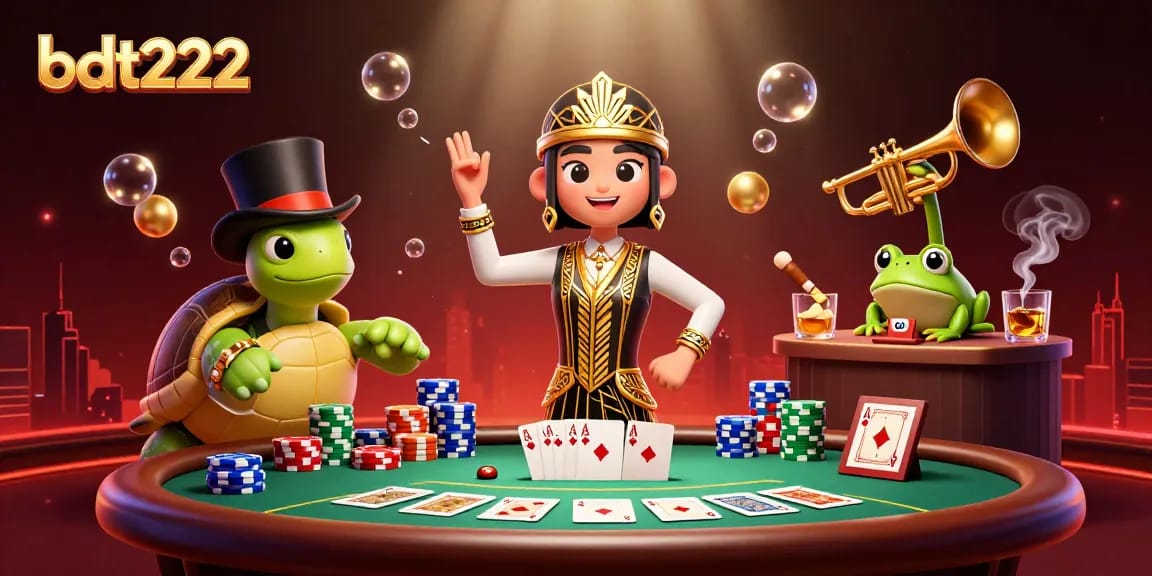 Engage with bdt222's exciting gambling world featuring vibrant casino characters and dynamic gameplay elements.
