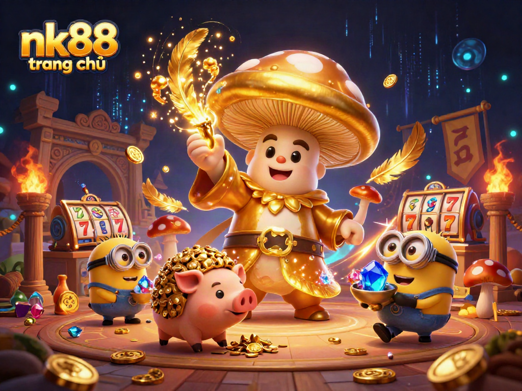 Experience the excitement of nk88 trang chủ with a magical golden wizard and treasure-hunting pig.