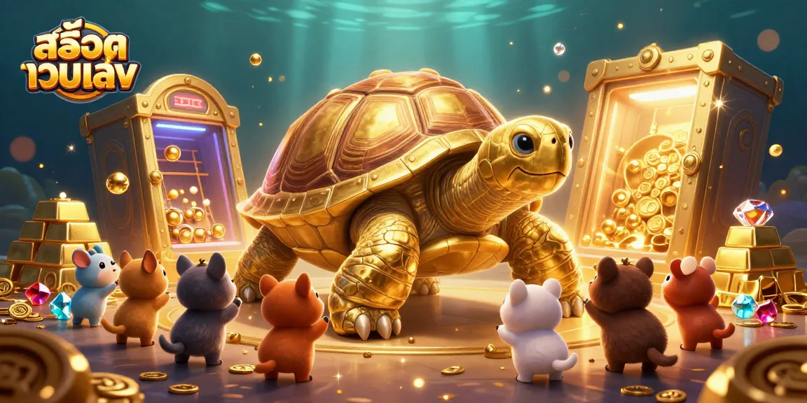 Experience excitement in สล็อตเว็บตรง as animals enjoy a functioning pinball machine surrounded by treasures and gems.