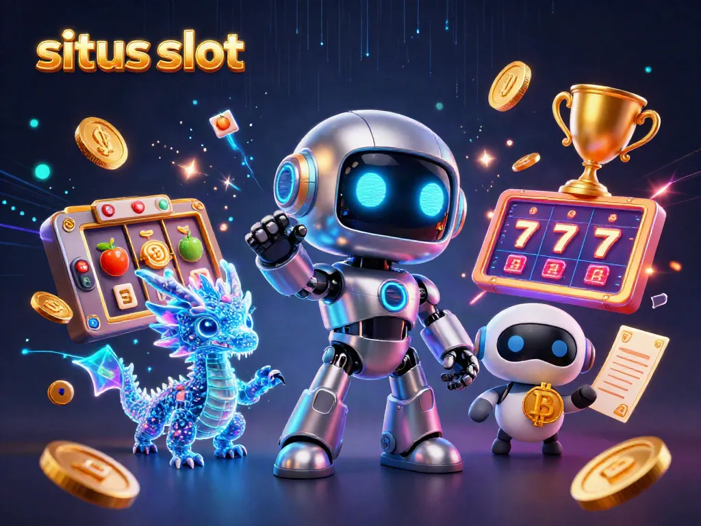 Menangkan situs slot dengan jackpot yang menarik dan karakter futuristik dalam ilustrasi 3D yang hidup.