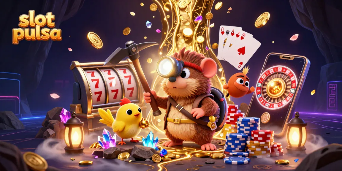 Experience thrill with slot pulsa as treasure hunter mole and canary discover jackpots and gems.