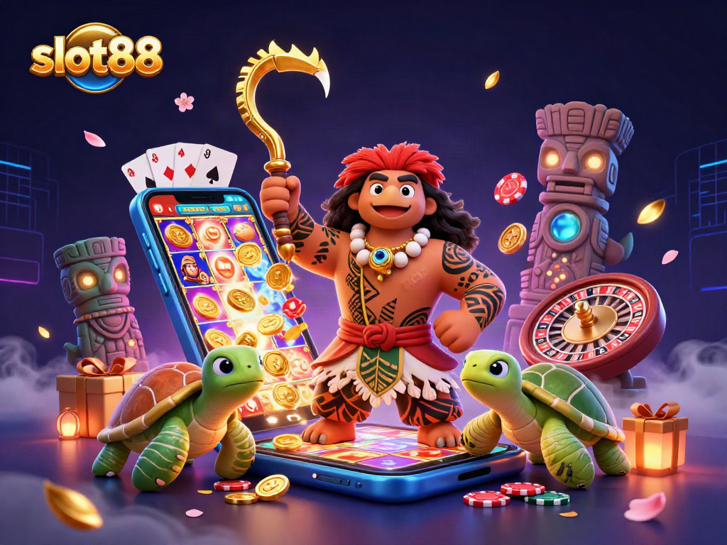 Slot88 menampilkan demigod 3D dengan karakteristik unik dan elemen permainan kasino yang menawan.