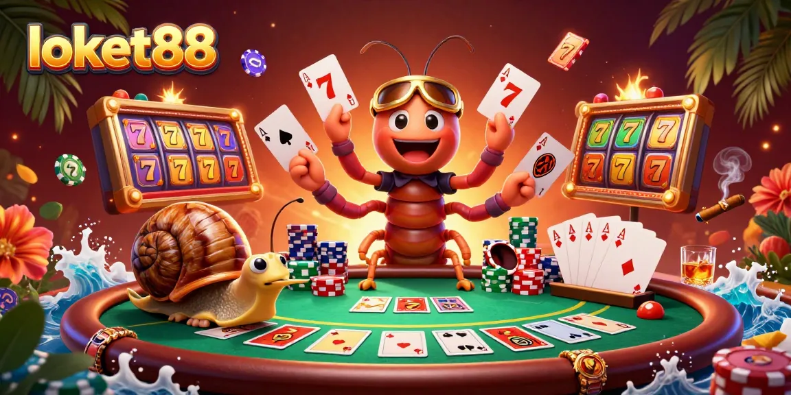Spin the reels with loket88 in a vibrant 3D casino scene showcasing exciting slot gameplay.