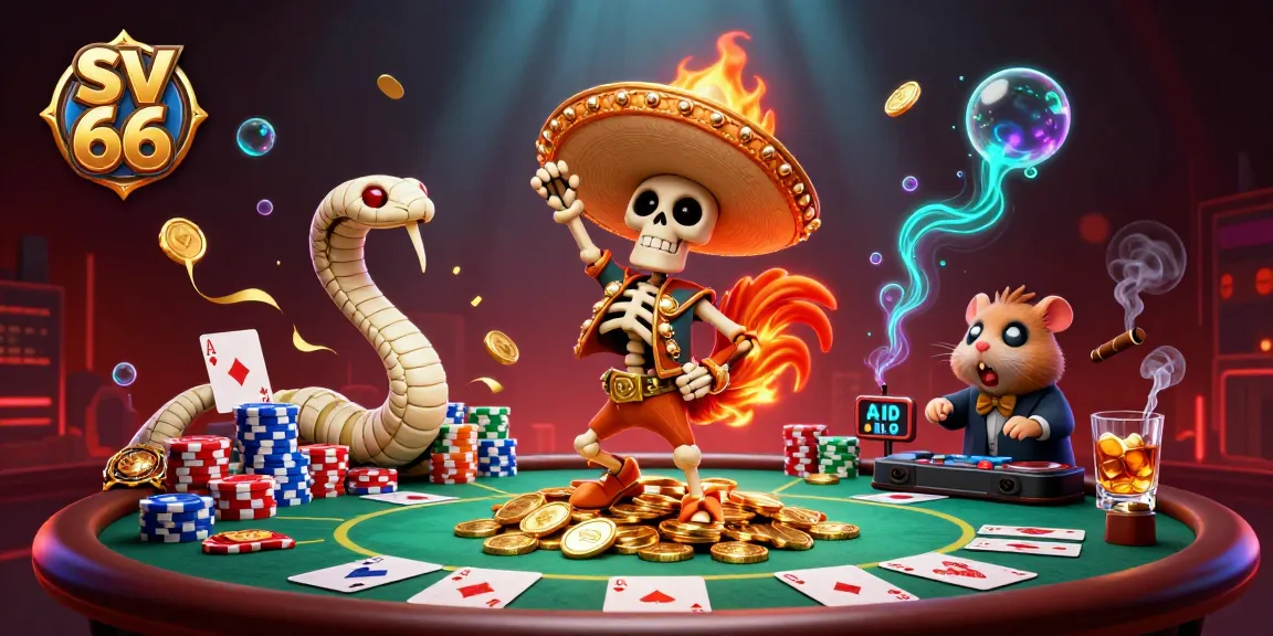 Engage with sv 66 online casino excitement through our vibrant 3D illustration packed with action and fun.