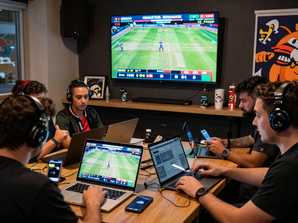 FairPlay online betting scene with users engaging in live cricket betting technology and excitement